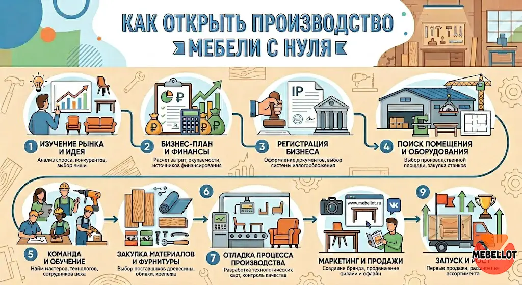 Как открыть производство мебели с нуля