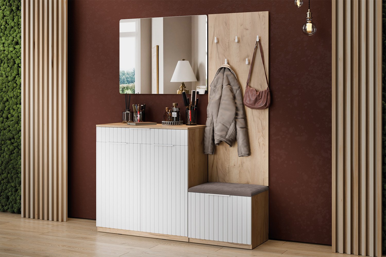 Прихожая с прямоугольным зеркалом Хилтон