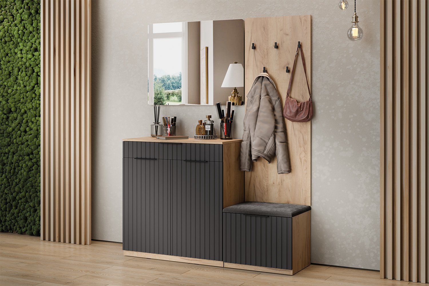 Прихожая с прямоугольным зеркалом Хилтон