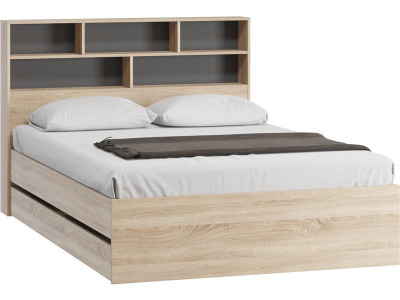 Кровать Шелхорн 140 Темно-серый