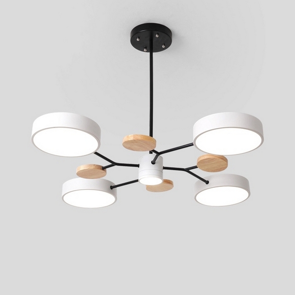 Люстра потолочная светодиодная с 5 лампочками на штанге Meade 5 Lamps White ImperiumLoft Meade-01 (207858-26)