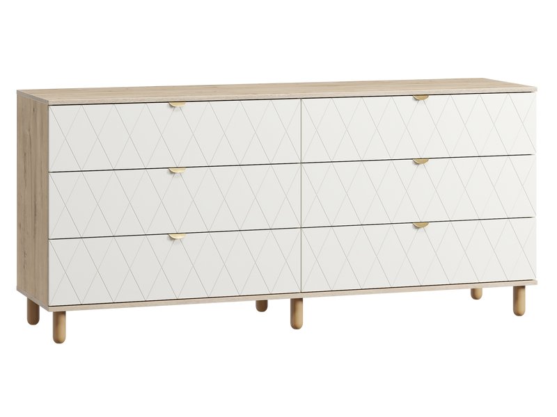 Комод Теджонс 185x85 Ромб Белый/Дуб Ирландский