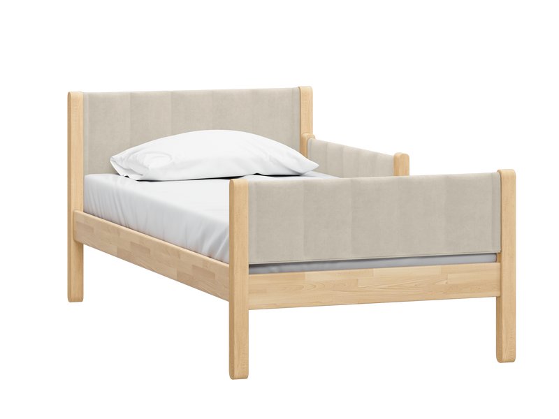 Детская кровать Обри-1 80 Вельвет Молочный