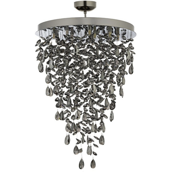 Потолочная люстра хрустальная на штанге Arti Lampadari Flusso Nickel Flusso H 1.4.55.639 N