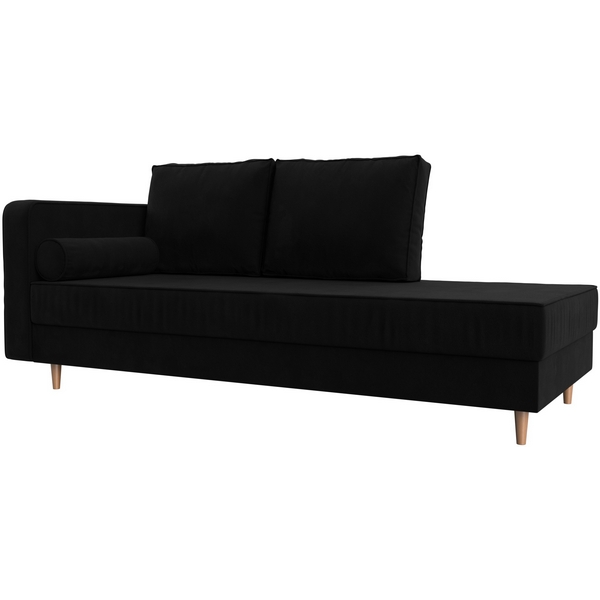 Кушетка Прайм левый (микровельвет черный) Лига Диванов 100884L