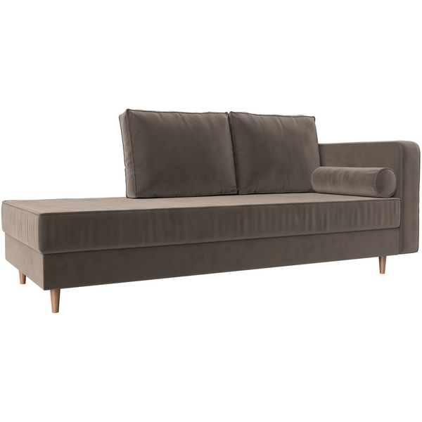 Кушетка Прайм правый (велюр коричневый) Лига Диванов 100876