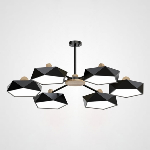 Люстра LED Geometric Ch 6 Черная ImperiumLoft Geometric-Ch01 (140731-26)