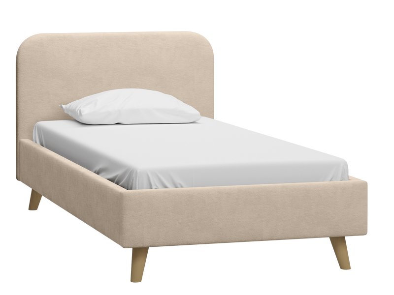 Кровать Лайтси 120 Велюр Светло-бежевый