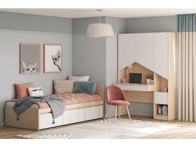 Модульная детская Пенни 1 Белый/Береза