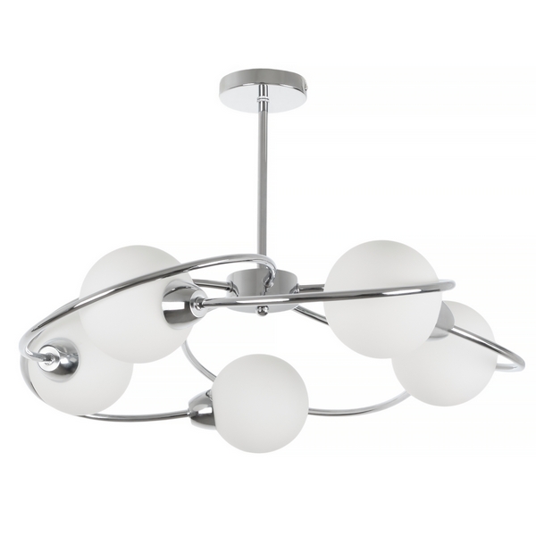 Люстра led с 5 плафонами на штанге MyFar Leticia MR2251-5C шарики