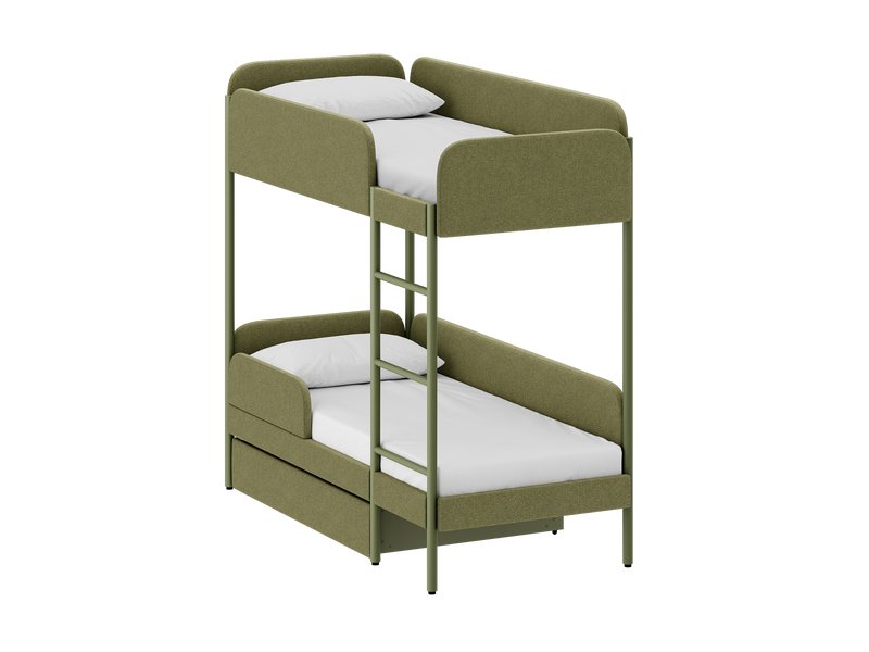 Кровать двухъярусная Эльви 80 Рогожка Оливковый