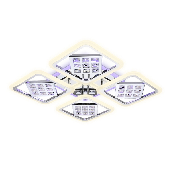 Люстра потолочная с пультом с цветовыми режимами светодиодная с пультом регулировкой яркости и цветовой температуры ночным режимом Ambrella Acrylica Ice FA288 (Умный дом)