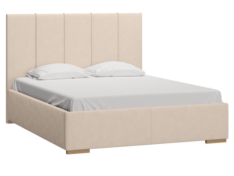 Кровать Шерона 140 Велюр Светло-бежевый