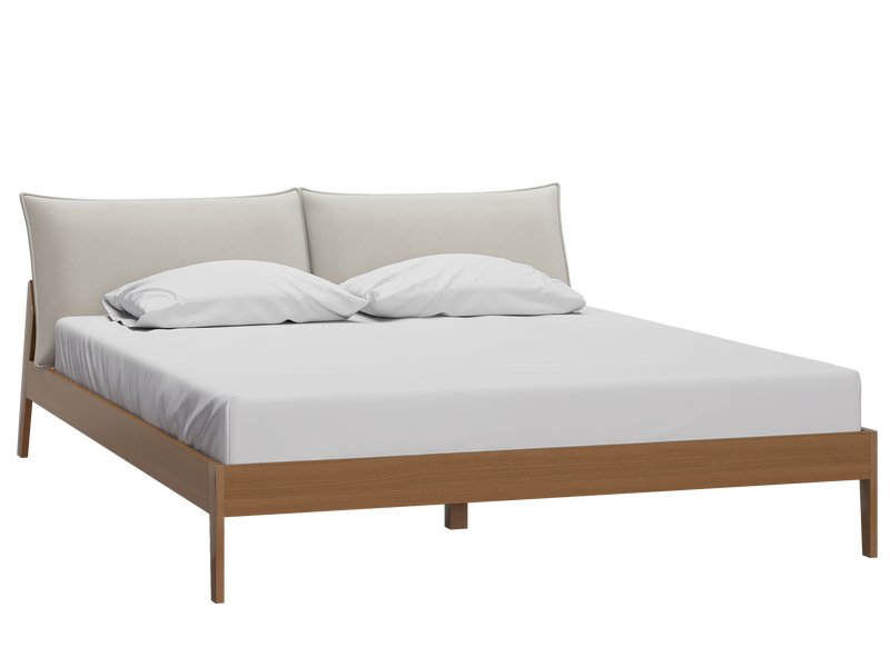 Кровать Эвелен-Орех 160 Велюр Светло-серый