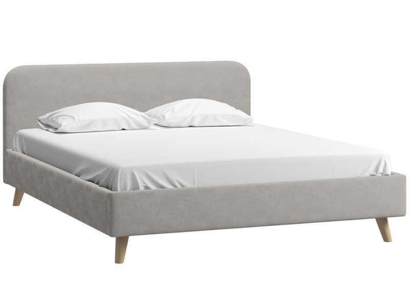 Кровать Лайтси 140 Велюр Серый