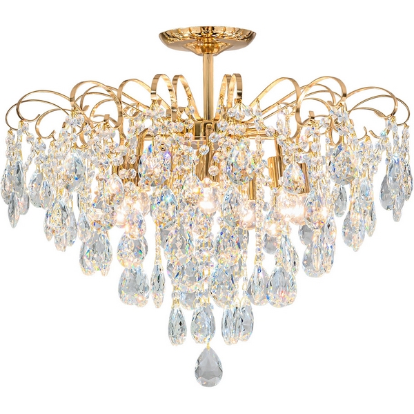 Люстра хрустальная потолочная на штанге E27*60W White/Gold Escada Crown 1113/7PL