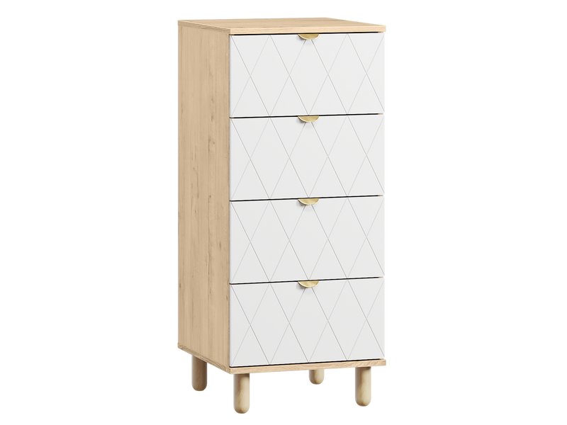 Комод Теджонс 47x108 Ромб Белый/Дуб Ирландский