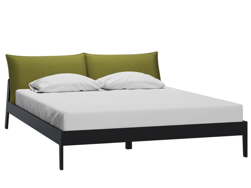 Кровать Эвелен-Серый 180 Велюр Оливковый