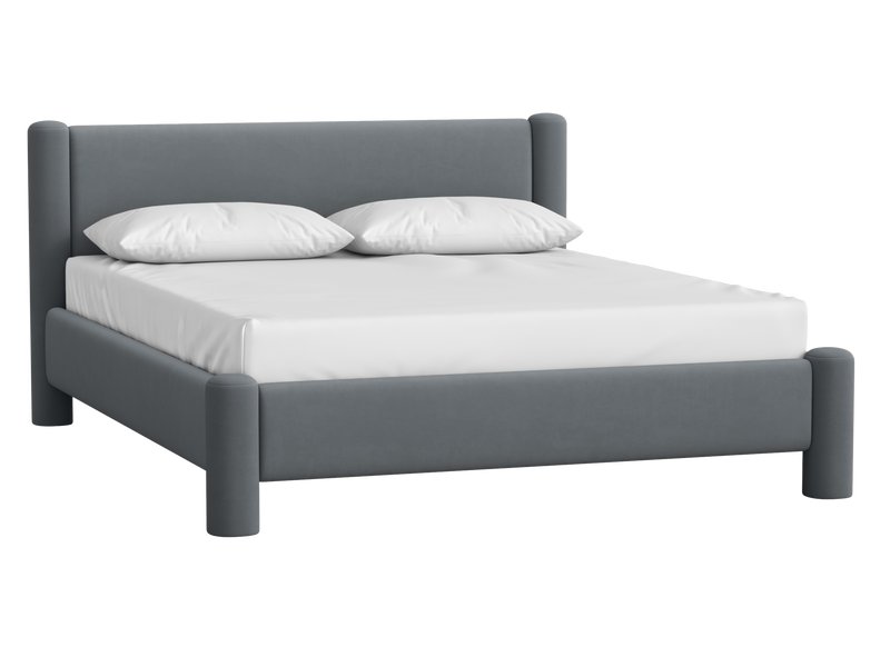Кровать Ассоль 140 Велюр Серый