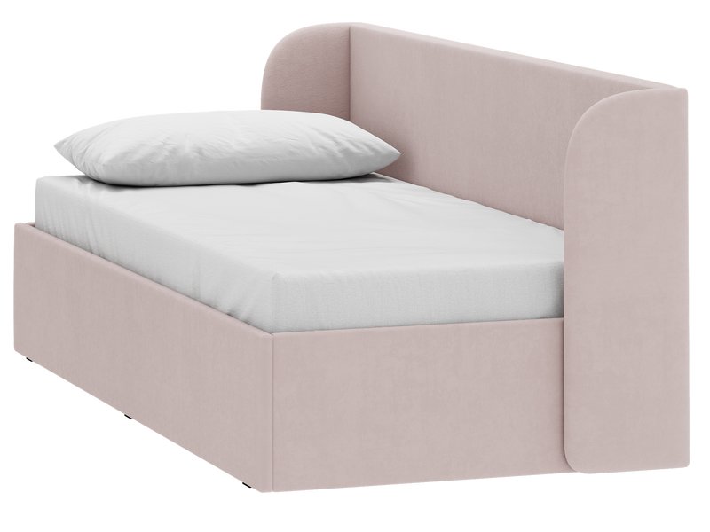 Кровать Милтон 120 Велюр Светло-розовый