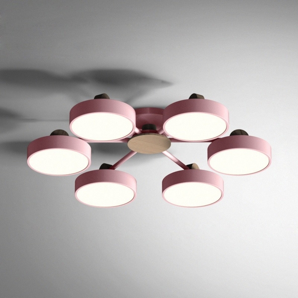 Потолочная LED люстра с ПДУ Move 6 Pink Imperiumloft Move_01 (178255-26) ImperiumLoft