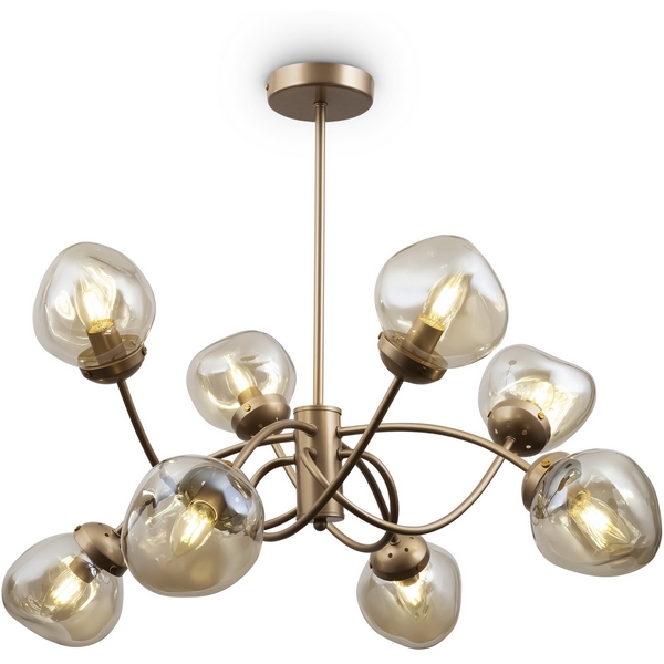 Потолочная люстра на штанге в виде молекул Freya Volani FR8017PL-08MG