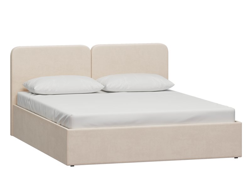 Кровать Вилена 160 Велюр Светло-бежевый
