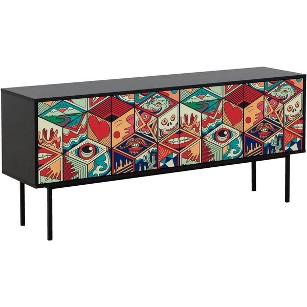 Тумба Boho Color большая ОГОГО (арт.599501), (ЛДСП/Черный) ОГОГО Обстановочка!