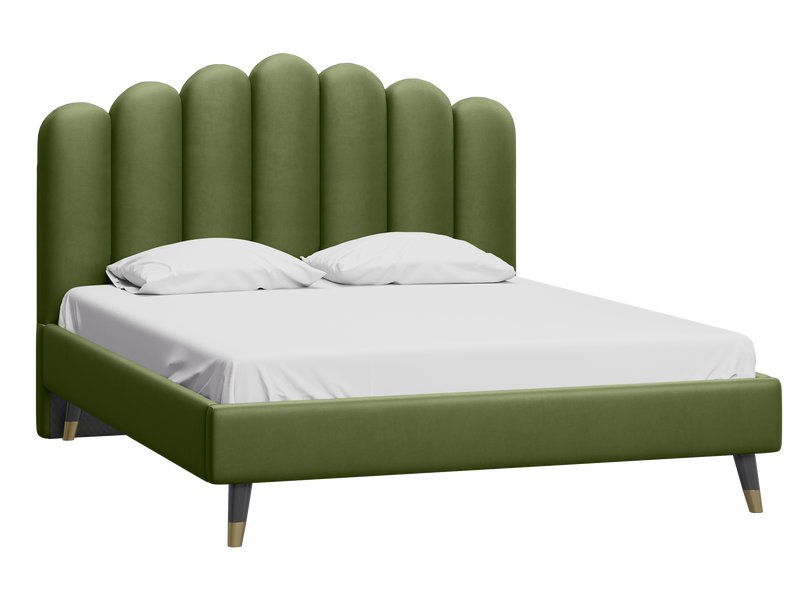 Кровать Лиель 160 Велюр Оливковый