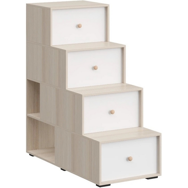 Лестница-комод Play ОГОГО (арт.851771), (ЛДСП/Белый,Ясень Коимбра) ОГОГО Обстановочка!