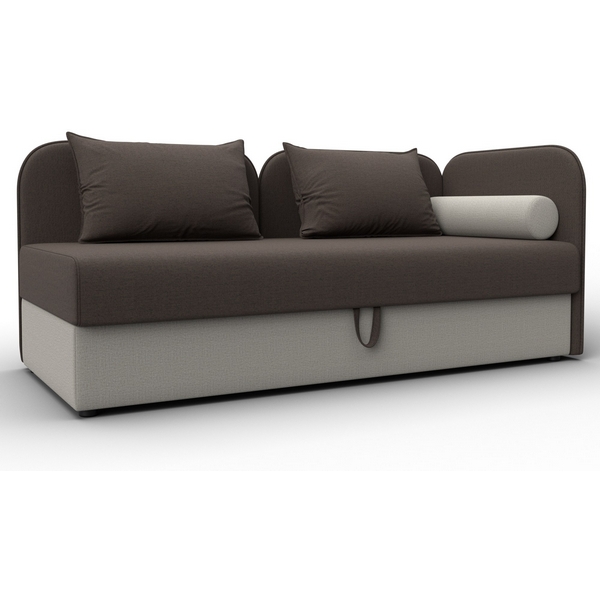 Тахта Лига-094 НПБ (ДСП,ЛДСП,Фанера/Пластик/Рогожка/Коричневый,Бежевый) Лига Диванов 132529