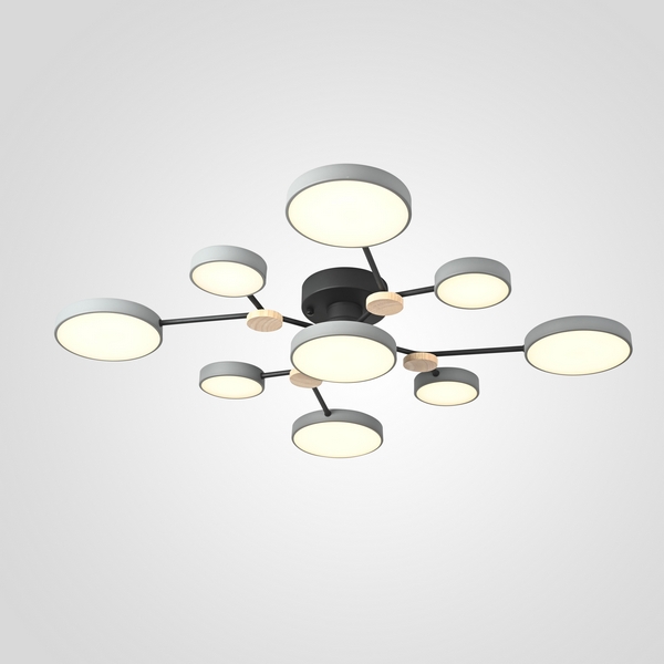 Потолочная светодиодная люстра с пультом управления на штанге Gamma D98 Grey Imperiumloft Gamma01 (223766-23) ImperiumLoft