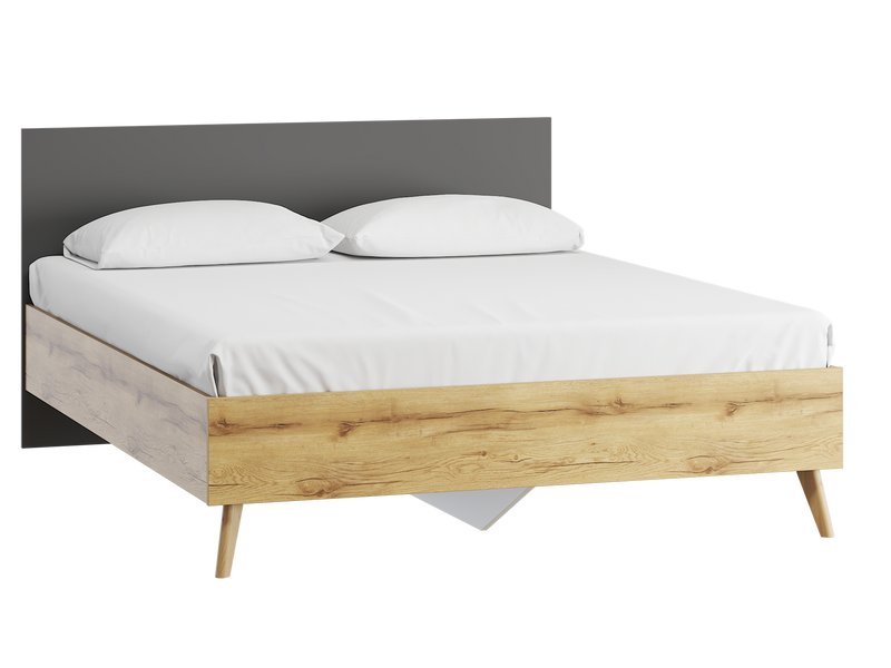 Кровать Нордик 160 Натуральный Серый