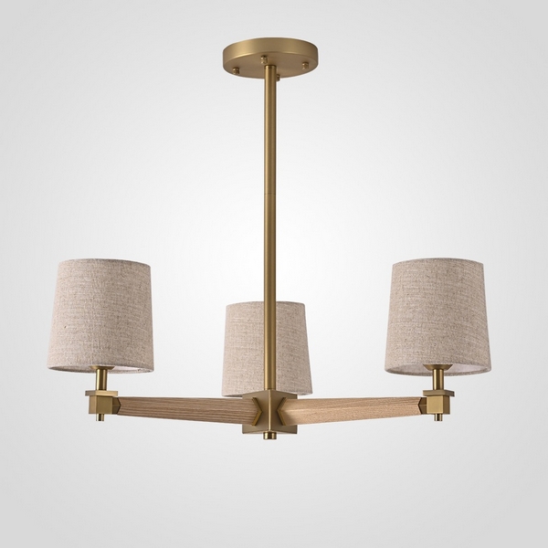 Потолочная люстра на штанге Jorgenson D70 Beige/Light Wood By ImperiumLoft Stavra01 203577-26
