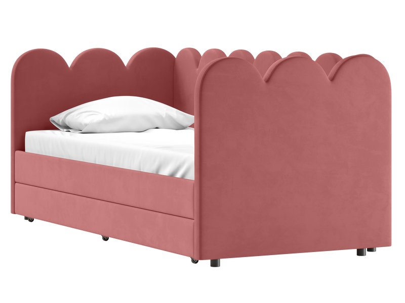 Детская кровать Табби 90 Велюр Розовый