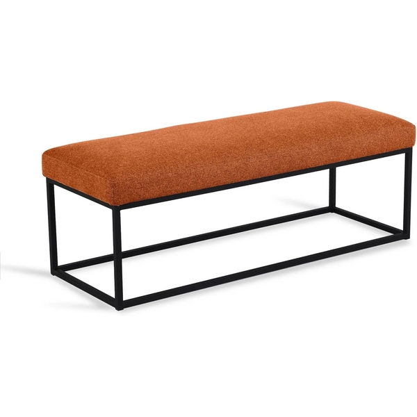 Банкетка с металлическим каркасом Loft Flat ОГОГО (арт.810241), (Ткань,Рогожка/Оранжевый) ОГОГО Обстановочка!