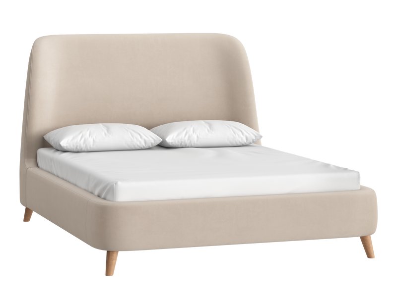 Кровать Молсон 180 Велюр Светло-бежевый