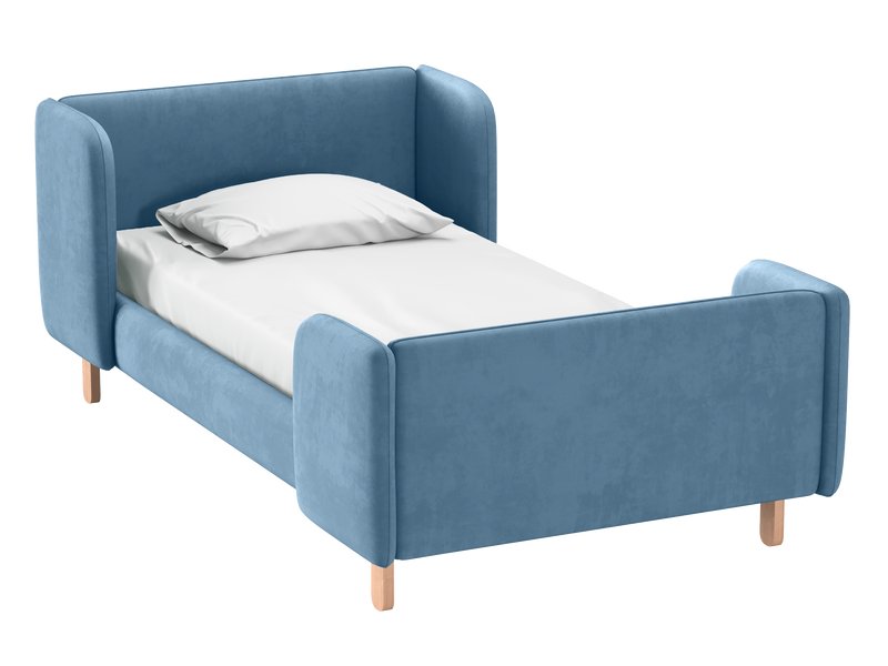 Детская кровать Анджи 80 Вельвет Голубой