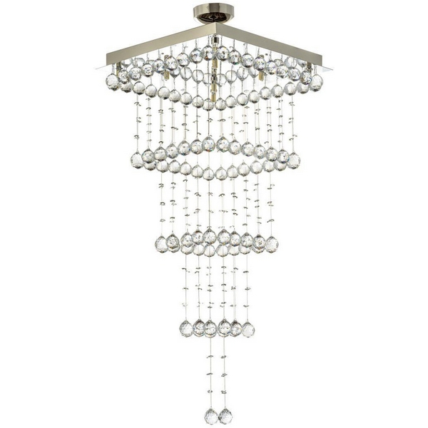 Потолочная хрустальная люстра на штанге Dio D'Arte Tesoro Nickel Tesoro H 1.4.50.107 N