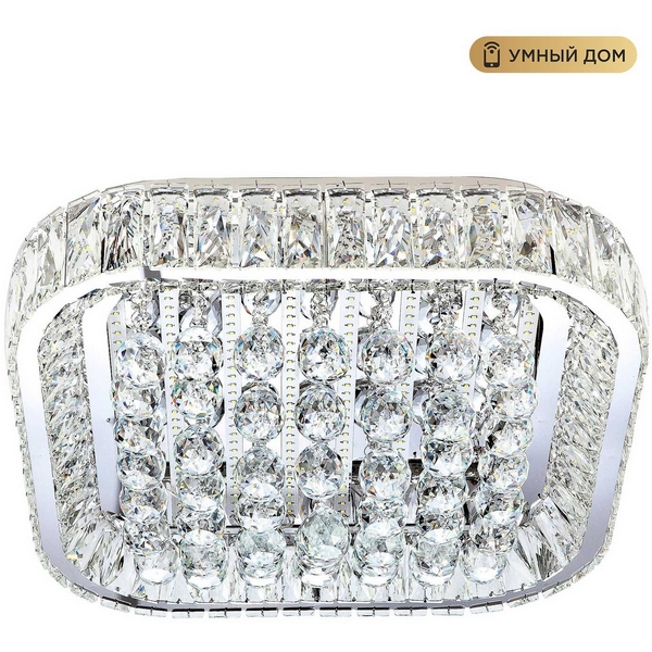 Потолочная люстра светодиодная хрустальная с пультом и управлением смартфоном с регулировкой цветовой температуры и яркости LED4U L033-500