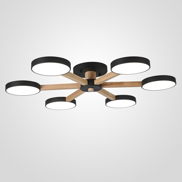 Потолочная люстра LED на штанге Turna 6 Black By ImperiumLoft Turna01 (Умный дом, Алиса) 178336-26