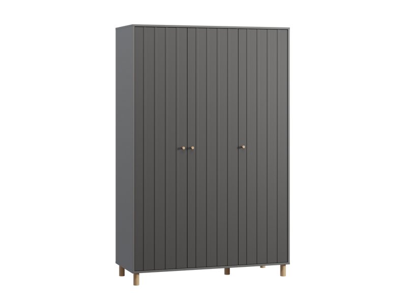 Распашной шкаф Моррис 3-134x205 Графитовый