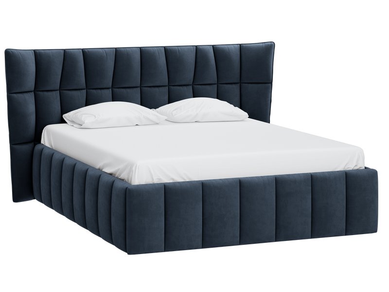 Кровать Даймант-П 180 Велюр Темно-синий