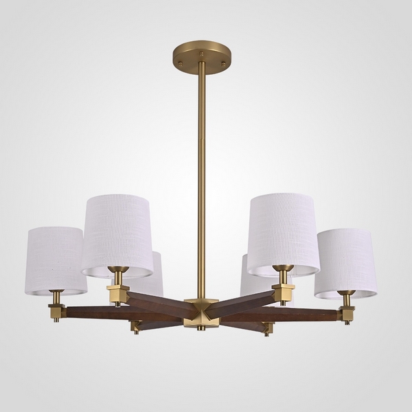 Потолочная люстра на штанге Jorgenson D85 White/Dark Wood By ImperiumLoft Stavra01 203574-26