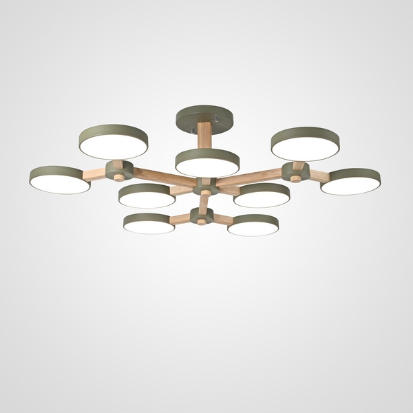 Потолочная люстра на штанге ImperiumLoft Turna-X01 Хаки (141111-26)