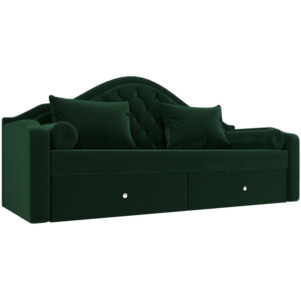 Прямой диван софа Сойер (велюр зеленый) Лига Диванов 100575