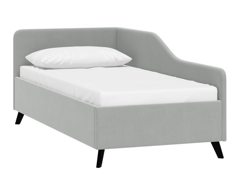 Кровать Лория 90 Велюр Серый