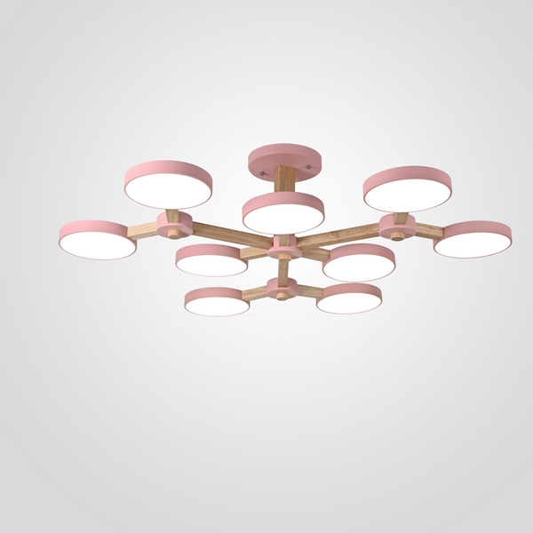 Потолочная люстра на штанге LED TURNA Розовый ImperiumLoft Turna-X01 (178303-26, Умный дом, WiFi, голосовое управление)