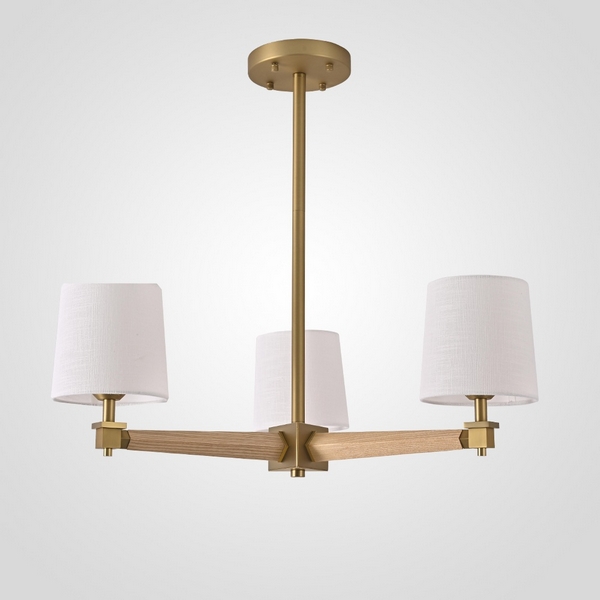 Потолочная люстра на штанге Jorgenson D70 White/Light Wood By ImperiumLoft Stavra01 203578-26