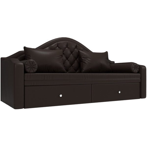 Прямой диван софа Сойер (экокожа коричневая) Лига Диванов 100588